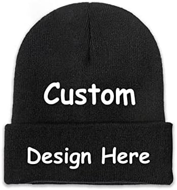 Обична капа на Beanie Додадете го вашето лого за текстуална слика Зимски капачиња компанија за забави мажи жени капаче, црна плетена