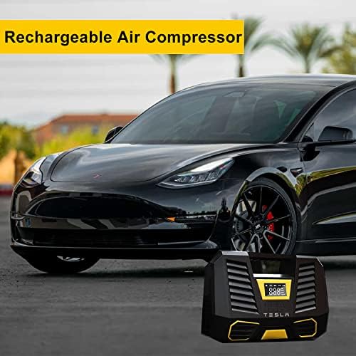 Кикимо за компресор на воздухот во Tesla Tire Fintor For Tesla Model 3/Y/S/X додатоци, компресор за преносен воздух 12V DC