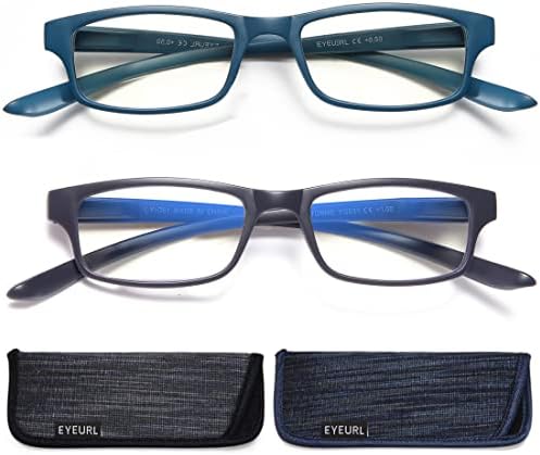 Очила 2 пакувања за читање очила за жени кои висат сина светлина што ги блокираат читателите со пролетни шарки за читање очила за мажи,