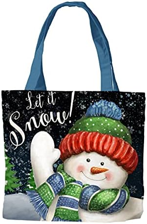 Briarwood Lane Snow Time Snowman Зимско платно торба Торба нека снег 14,5 x 15