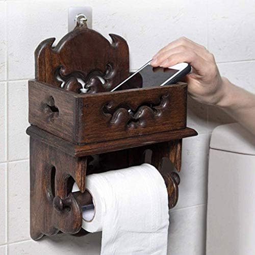 Wszjj дрвена хартија за хартија, решетката за тоалетна хартија, кутија за тоалети, држач за бања, држач за тоалетна хартија без удирање