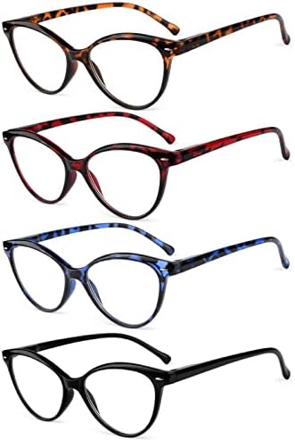 Очила за читање со 4 пакувања за жени читатели на кејти +2.00