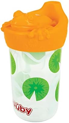 Nuby No Spil 3D Charice Sippy Cup со мек допир Flo Silicone Top, 12 унца, жаба