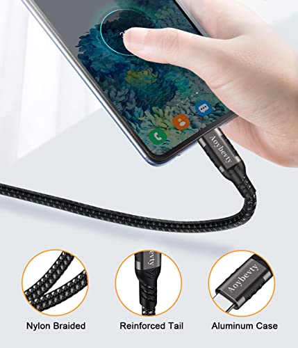 USB A до USB C кабел 6.6FT, трансфер на податоци од 10Gbps и кабел за брзо полнење со 60W 3A, USB C 3.1/3.2 кабел за Android Auto Samsung