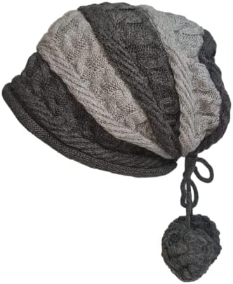 Мека плетена кабел-плетена флексибилна, мека, пријатна и удобна зимска гравче за жени со помпом