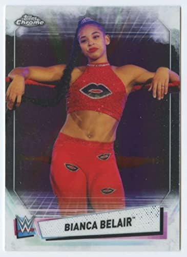 2021 Топпс Chrome WWE 50 Bianca Belair Официјална светска картичка за трговија со забава во сурова состојба