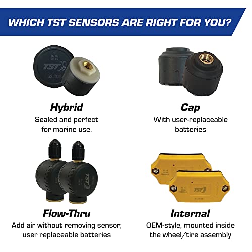 TST 507 Систем за набудување на притисокот во гумите со 10 сензори за капа и приказ на боја за метални/гумени вентили стебла од технологии