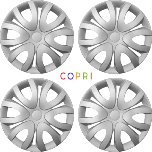 Копри сет од покривка од 4 тркала од 15 инчи сребрен Hubcap Snap-on Fit Ford