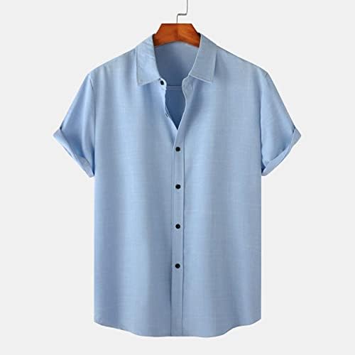 Копче за маички за маички на хавајски маици надолу со кратки ракави кошули лето обични кошули со кошули за одмор