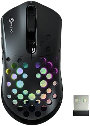 ДРЕВО Був Безжичен RGB Гејмерски Глушец СО 85G Лесен, 2.4 G Поврзување, 6 Програмабилни Копчиња, Pixart PMW3325 Оптички Сензор &засилувач;