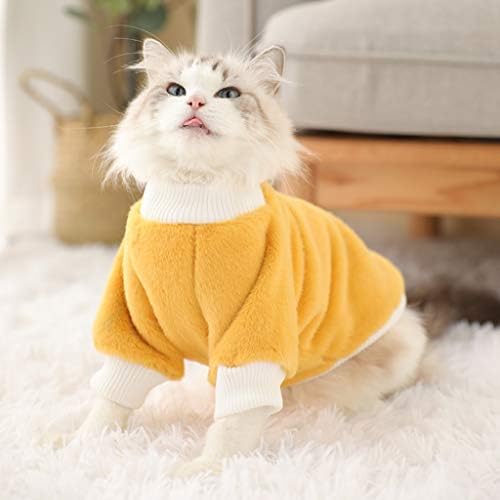 Опселе мачки облека есенски зимски мачки костум меки руно кучиња мачки дуксери топол џемпер чивахуа пука облека