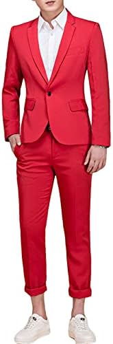 Maiyifu-GJ Slim Fit 2 Pieces Suit One копче Цврсто официјално блејзер и панталони единечен гради свадба смокинг сет