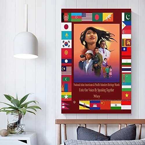 Томарт Азиско-американски и пацифички островски наследство на месецот Постер плака за сликање wallидна уметност постер за дневна соба за