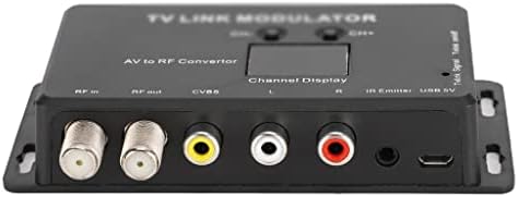 LMMDDP UHF ТВ -линк модулатор AV до RF конвертор IR Extender со 21 канален приказ PAL/NTSC Опционално пластично црно