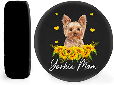 Yorkie Mom Sunflower Yorkshire Terrier Dog Dog Pet Puppy Lover Spare Tire Подарок за црна резерва на гуми за резерва на гуми од