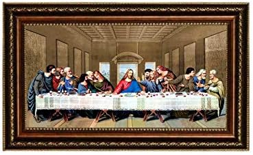 Eliteart- Исус Христос Последната вечера од Леонардо да Винчи giclee Art Canvas отпечатоци Рамка со големина: 29 x17
