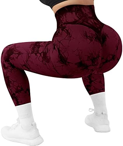 Ruuhee жени витални лежишта на тренингот на контурата на тренингот за лепење на задниот дел од половината за јога панталони за јога панталони