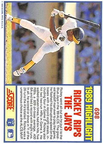 Бејзбол MLB 1990 Резултат 698 Рики Хендерсон 698 Ал Нм Атлетика