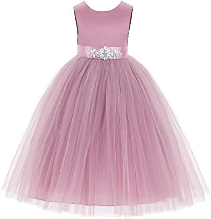 ekidsbridal Sequin V-Назад Помлад Цвет Девојка Фустан Принцеза Невестата Дете Дневна Наметка LG1