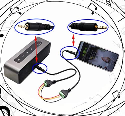 ZDYCGTIME 3,5 mm завртка за завртки на завртката блок кабел 3,5 mm стерео аудио машко до 3 пински/пат женски завртки за завртки за завртки
