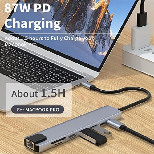 ZLXDP USB Type C 3.0 Докинг станица за адаптер за лаптоп RJ45 TF/SD картичка Сплитер за Windows за iOS за iOS