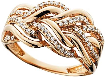 Бенд прстени за жени двојка принцеза исечете дијамантски сет прстен моден луксузен ангажман свадбен накит
