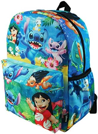 Lilo и Stitch Deluxe Oversize Print Голем 16 ранец со лаптоп - A19563 Мулти -боја