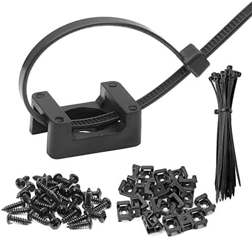 Bokwin 50 парчиња црн кабел за црна кабелска вратоврска тип на седло на монтирање на жица држач за жици за тип на вратоврска за монтирање