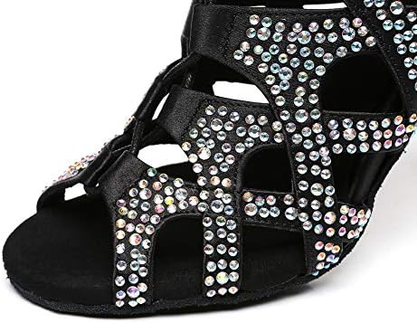 Classicенски класичен сјаен рингинс чевли за латински танцувачки чевли во сала за венчавки за танцување чизми висока пета, YCL439