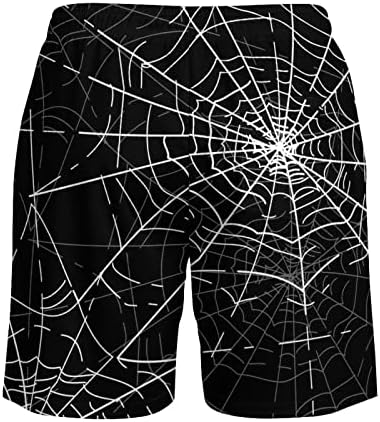 Пајаци за Ноќта на вештерките веб -машка пливање стебла со компресија лагер за истегнување шорцеви за сурфање на спортови за капење
