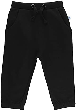 BoodgedButts® Момци црни плетени џогерни панталони - 2t