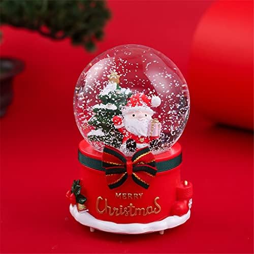 Се прашувате ме креативна Божиќна кристална топка Музичка кутија Деца девојки роденденски подарок Дедо Мраз, светлечки музички кутија за снегулка