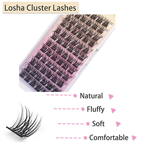 Лоша Индивидуални трепки D Curl 72 PCS Lash Clusters 12mm DIY Extensions Extensions Soft Cluster Flass Wispy лажни трепки за еднократно широко продолжение на матични камшици дома | Б11-12мм