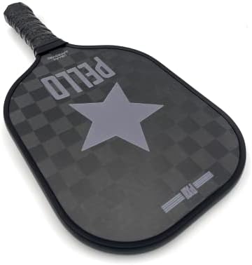 Pello PXII 18K Carbon Fible Pickleball лопатка | Одобрена УСАПА | Торај 800 јаглеродни влакна лице | Nomex Hybrid Honeycomb Core | Рацета на