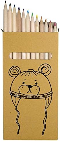 Azeeda 12 x 'мечка бебе капа ’долга 38мм во боја на моливи/сет на моливи