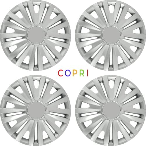 Копри сет од покривка од 4 тркала од 13 инчи Сребрена Hubcap Snap-on Fit Peugeot