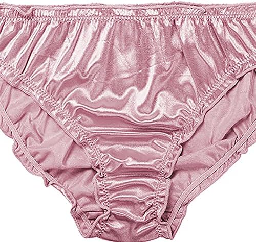 Кратки за женски секси сатен долна облека со средна половината брановидна памучна препоните на памук подложни гаќички за дишење на хипстер