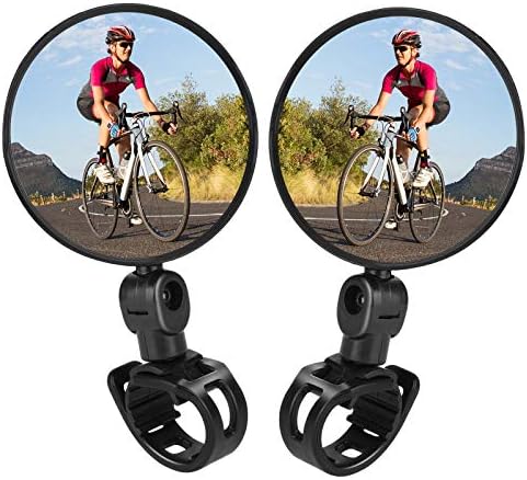 Огледало со велосипеди Tagvo, велосипедски велосипед заден поглед Безбедни огледала, прилагодливи ротирачки ленти монтирани пластично