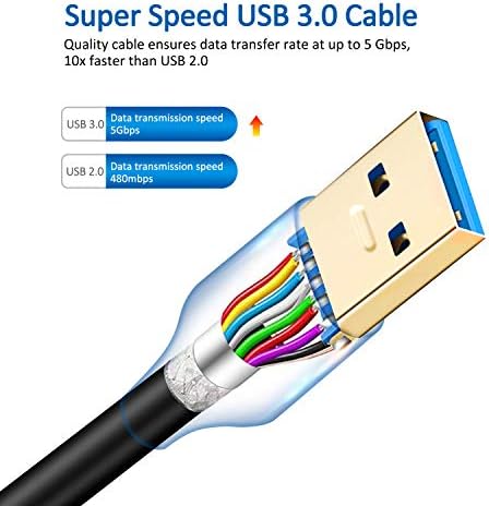 ЖЕЛЕ ТАНГ USB 3.0 Кабел Машки До Б Машки 15ft, SUPERSPEED USB 3.0 А-Б/Машки До Б Машки Кабел-за Скенер, Печатачи, Десктоп Надворешни Хард Драјвери