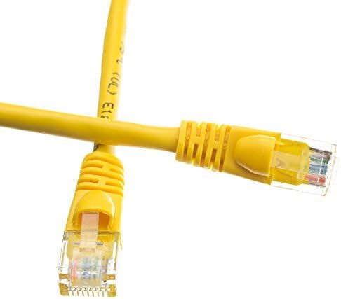 35 стапки CAT5E жолт кабел за лепенка Етернет, безгласен/обликуван чизми, пакет од 2