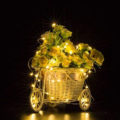 20 пакувања LED самовила за батерии управувана, 7.2ft 20 LED диоди Топло бело водоотпорна жица Firefly Starry String Lights, за забавни спални Божиќни свадбени украси украси