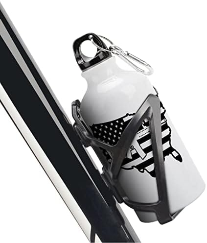 Црно американско знаме со пиштол Спортски шишиња со вода вакуум изолирани алуминиумски еднократно со капаци со капаци за кампување велосипед