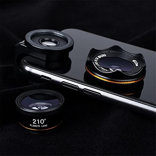 Xiulaiq HD Universal 3 во 1 Комплети за леќи за телефонски фотоапарати 210 степени риба леќи за очи 0,6x широк агол 15x макро леќи за повеќето паметни телефони