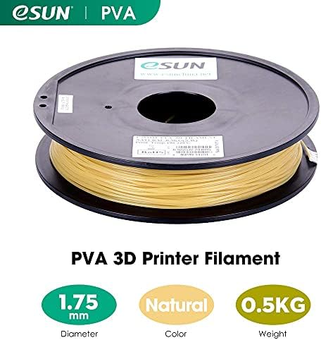 Есун вода растворлив PVA филамент 1,75мм, 3Д филамент за печатач PVA, 0,5 килограми 3D филамент за печатење 3Д за 3Д печатачи, природно