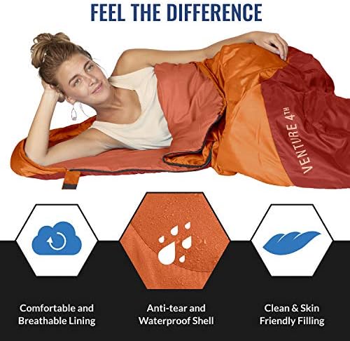 Вложување 4 -та торба за спиење на ранци - лесни вреќи за спиење на топло и ладно време за возрасни, деца и парови - идеално за пешачење,