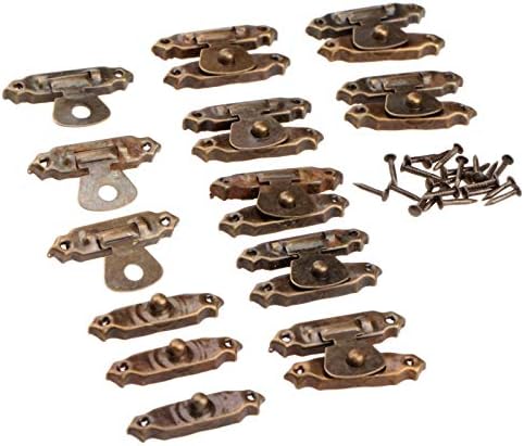 Безбедносна HASP заклучување 10 парчиња антички бронзено/злато железо Декоративни хапс брава заклучување кука дрва кутија за накит со завртки за хардвер за мебел
