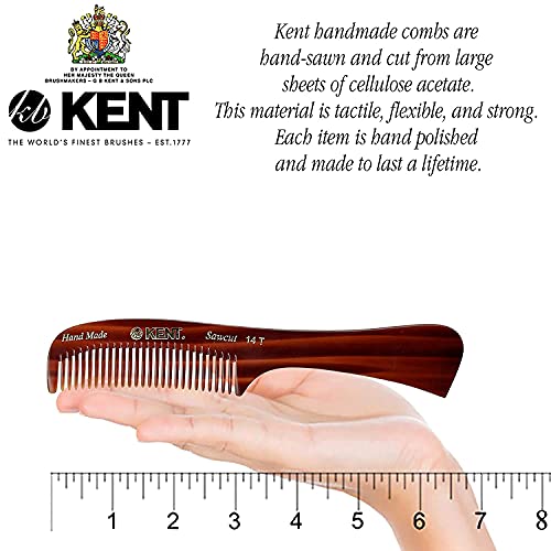 Комплет за брада од Kent Mens, 81T екстра мала брада чешел од мустаќи, 14T сите груби чешел од џеб за заби и четка за овална палма PF22.