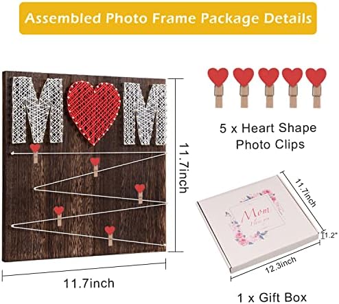 Combojoy Рачно изработена мама фото рамка - највисоки подароци на денот на мајките - подароци за мајка од ќерка и син - уникатен дизајн на срцето
