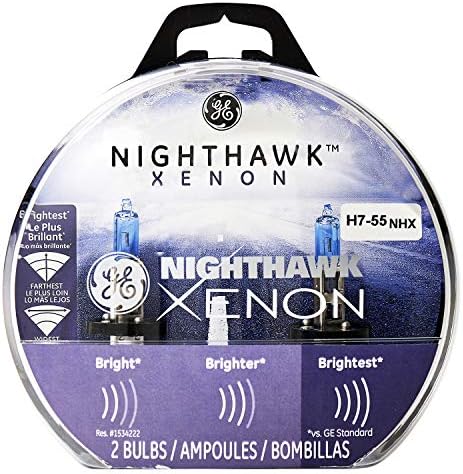 GE Осветлување 69860 H7 55NHX/BP2 Nighthawk Ксенон Замена Сијалица, 2-Пакет