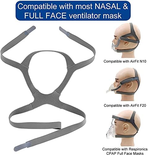 Замена на лентата за глави за глава за целосно лице со 4 точки Resed Nasal F20 N10 Fit, прилагодлива маска за домашни вентилатор за возрасни 2